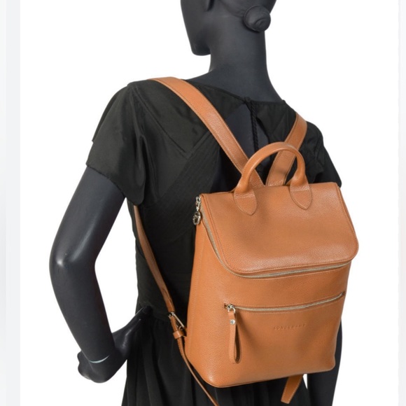 LONGCHAMP Leather Le Foulonné Backpack - Picture 3 of 10